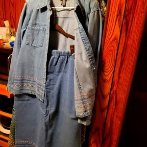 2pc denim skirt and jacket